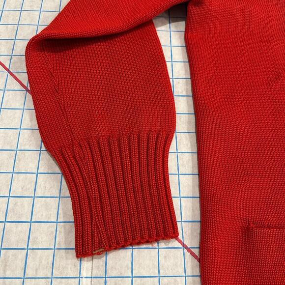 Vintage Imperial Cardigan Mens Size 38 1940s 1950s Made in USA Distressed Red - Picture 2 of 15